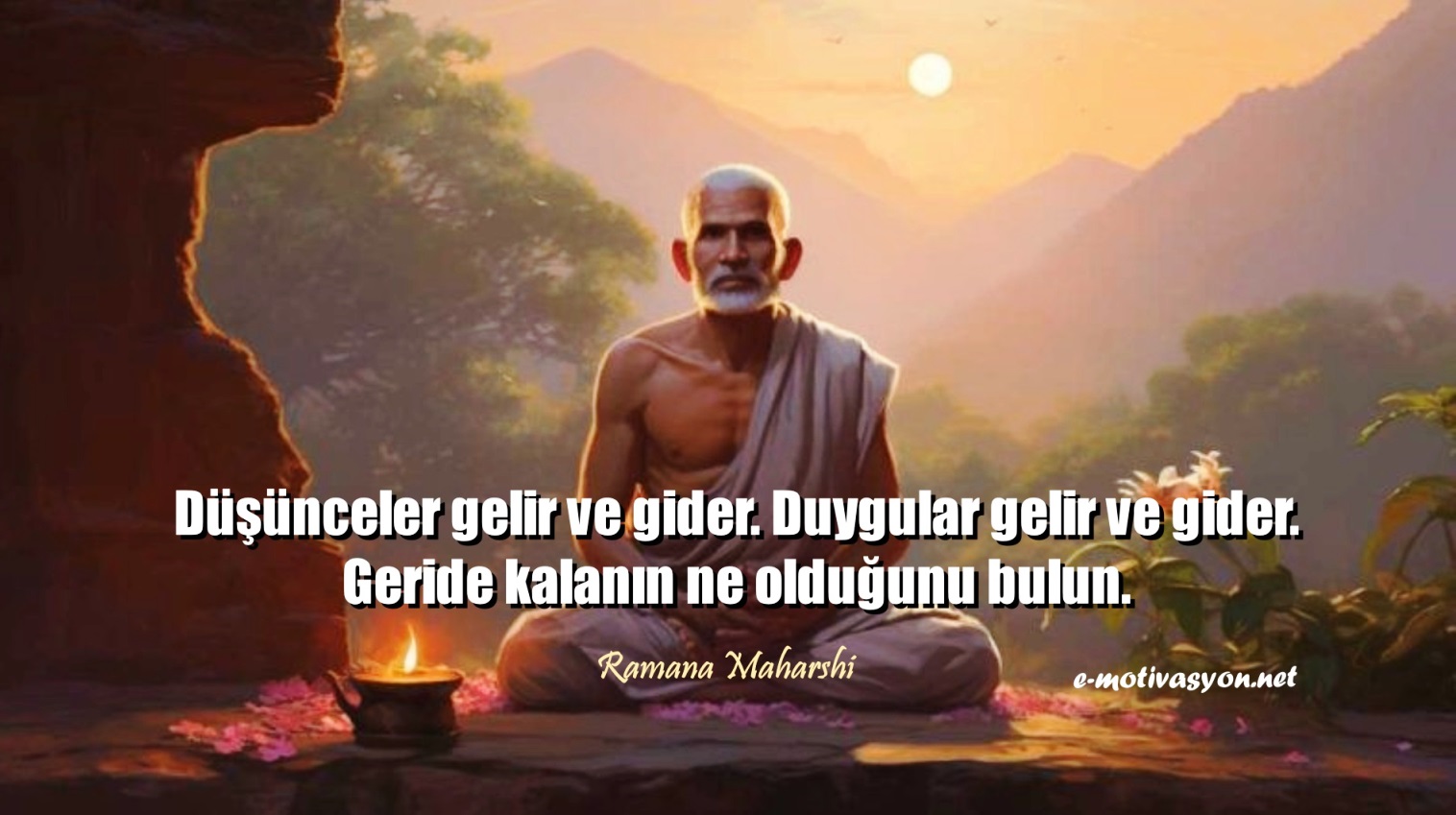 "Düşünceler gelir ve gider. Duygular gelir ve gider. Geride kalanın ne olduğunu bulun." Ramana Maharshi